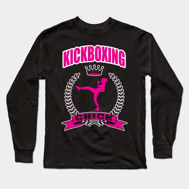 Kickboxing chick Long Sleeve T-Shirt by nektarinchen
